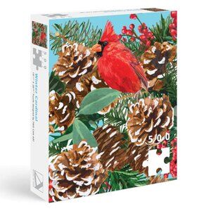 Allport Editions Cardinal‎ and Pinecones Jigsaw Puzzle 500 Piece SEALED NEW